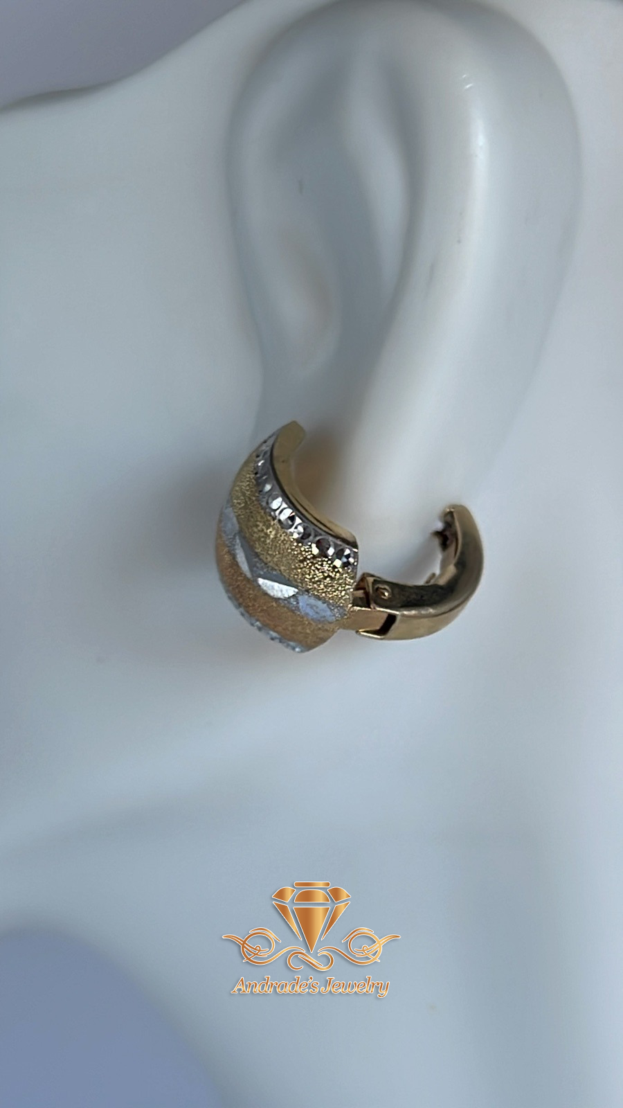 Aretes en oro amarillo y blanco - Imagen 3