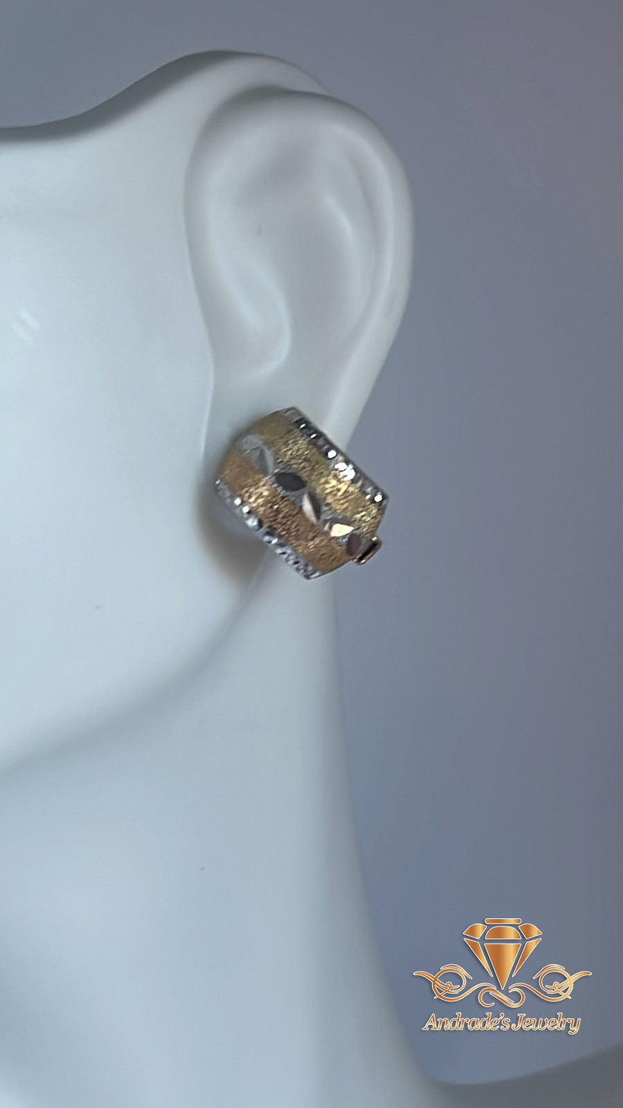 Aretes en oro amarillo y blanco - Imagen 4