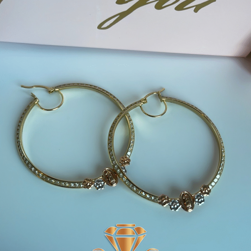 Aretes tres oros flote y la virgen de Guadalupe
