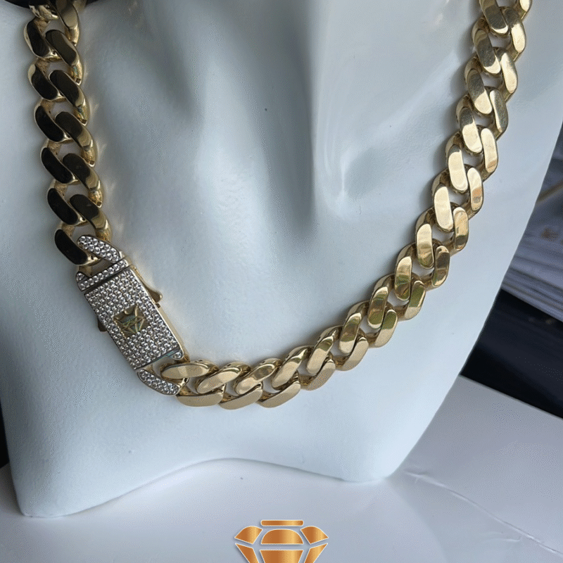 Cadena cubana oro amarillo