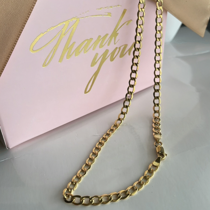 Cadena cubana oro amarillo