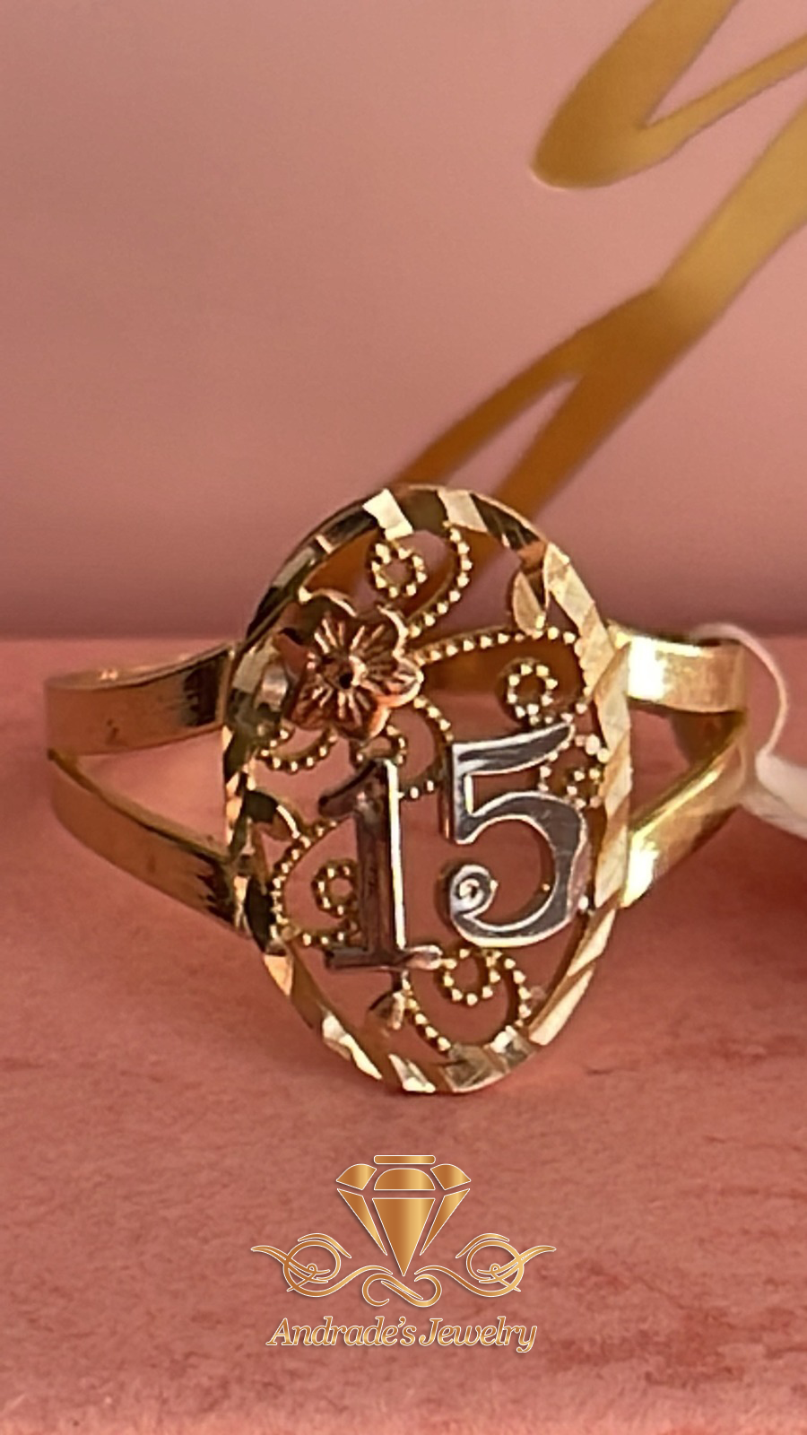 Anillo de quinceañera 3 oros (7.5) - Imagen 4