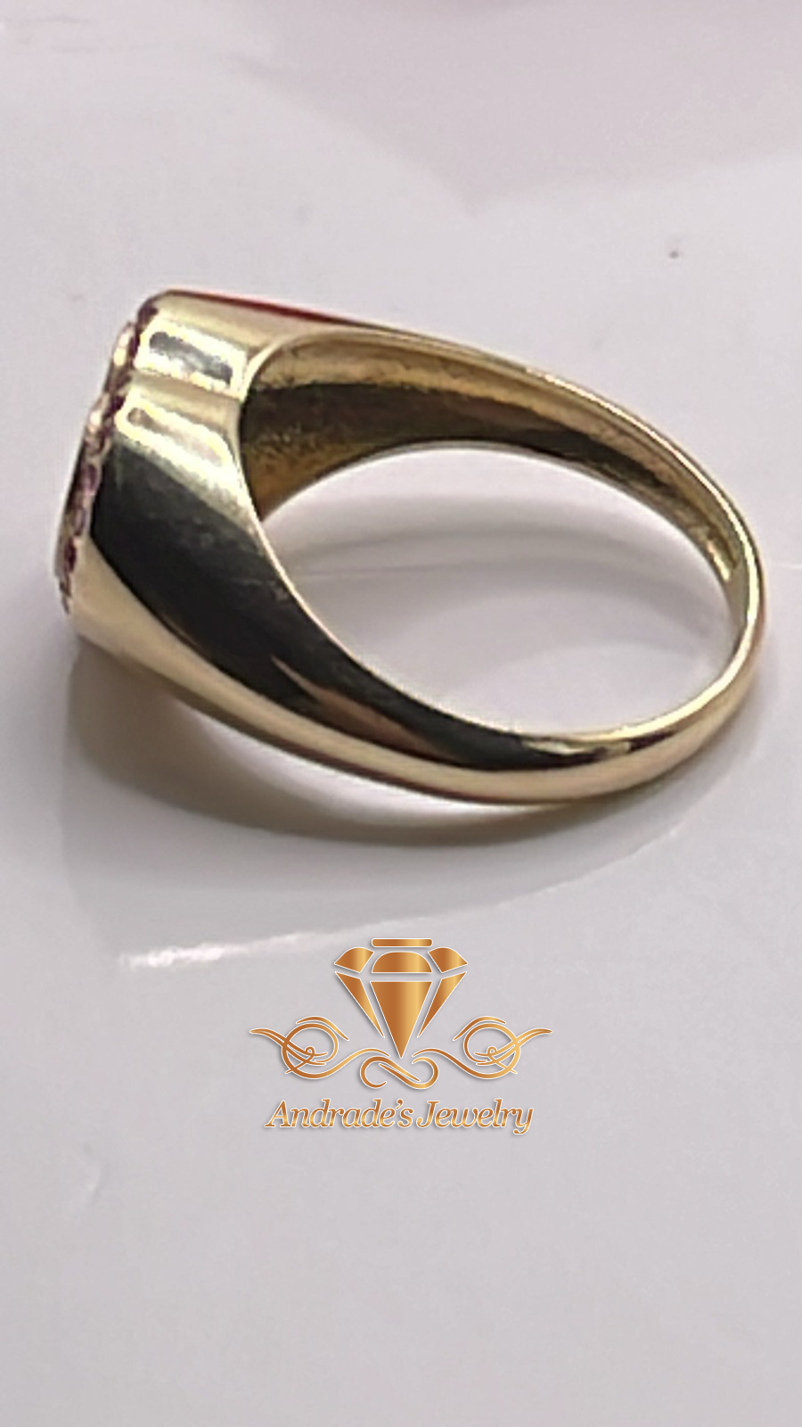 Anillo en oro amarillo con zirconias blancas y rosas (7.25 - Imagen 4