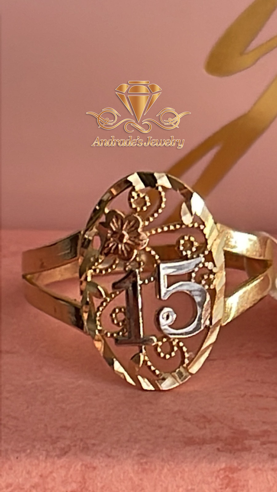 Anillo de quinceañera 3 oros (7.5) - Imagen 5