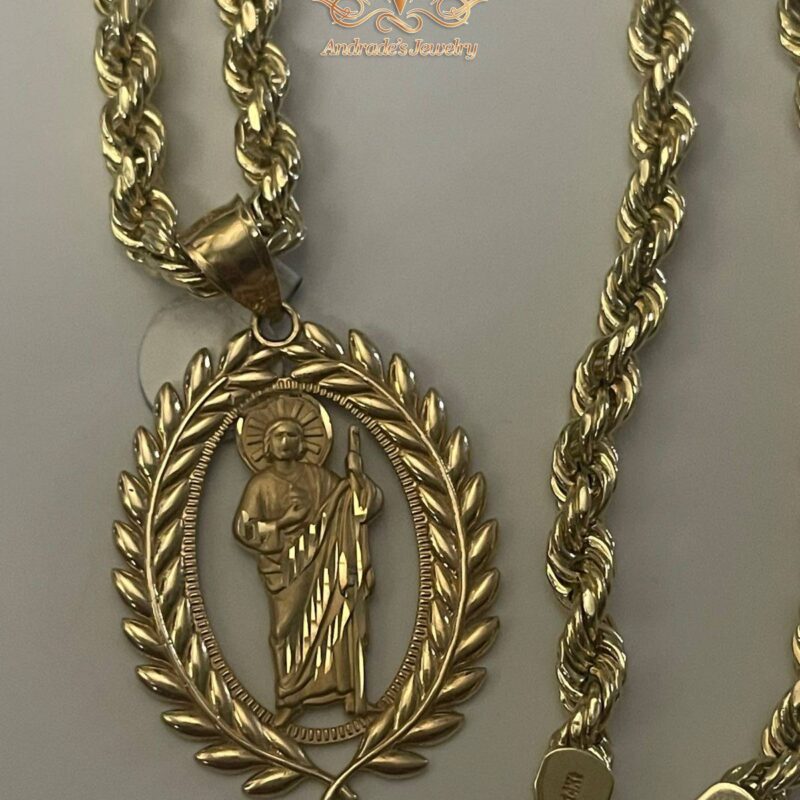Cadena torzal medalla san judas oro amarilla